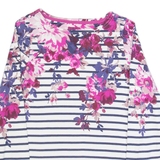 JOULES Womens Patterned Jumper White Striped Tight Knit UK 6