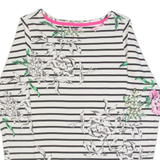 JOULES Womens Patterned Jumper White Striped Tight Knit UK 6