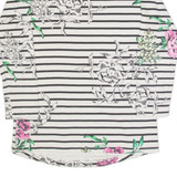 JOULES Womens Patterned Jumper White Striped Tight Knit UK 6