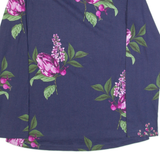 JOULES Womens Patterned Jumper Blue Floral Tight Knit UK 8