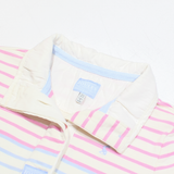 JOULES Womens Patterned Jumper Cream Striped Button Neck Tight Knit UK 10