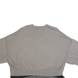 ALL SAINTS Relm Womens Jumper Grey Tight Knit Short Sleeve Linen L