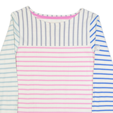 JOULES Womens Patterned Jumper White Striped Tight Knit UK 6