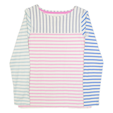 JOULES Womens Patterned Jumper White Striped Tight Knit UK 6