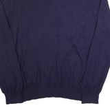 POLO RALPH LAUREN Mens Jumper Blue V-Neck Tight Knit XL