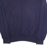 POLO RALPH LAUREN Mens Jumper Blue V-Neck Tight Knit XL