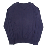 POLO RALPH LAUREN Mens Jumper Blue V-Neck Tight Knit XL
