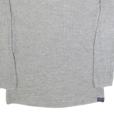 SUPERDRY Womens Jumper Grey V-Neck Tight Knit XS