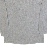 SUPERDRY Womens Jumper Grey V-Neck Tight Knit XS