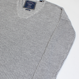 SUPERDRY Womens Jumper Grey V-Neck Tight Knit XS