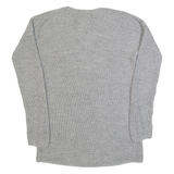 SUPERDRY Womens Jumper Grey V-Neck Tight Knit XS