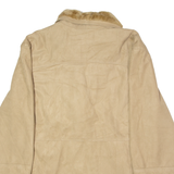 GV Womens Overcoat Jacket Beige Shearling Suede L