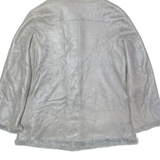 Mens Overcoat Coat Silver Shearling Faux Leather S