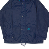 HELLY HANSEN Mens Rain Coat Blue 90s Hooded XL