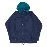 HELLY HANSEN Mens Rain Coat Blue 90s Hooded XL