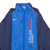 NIKE Team Sempachersee Mens Rain Jacket Blue Nylon Hooded M