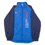 NIKE Team Sempachersee Mens Rain Jacket Blue Nylon Hooded M