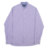 TOMMY HILFIGER Mens Shirt Purple Striped Long Sleeve M