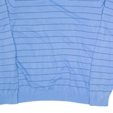 TOMMY HILFIGER Mens Patterned Jumper Blue Striped V-Neck Tight Knit XL