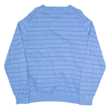 TOMMY HILFIGER Mens Patterned Jumper Blue Striped V-Neck Tight Knit XL