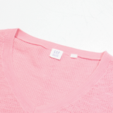 GAP Womens Jumper Pink V-Neck Tight Knit XS