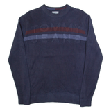 TOMMY JEANS Mens Jumper Blue Tight Knit XS