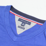 HILFIGER DENIM Mens Patterned Jumper Blue Argyle V-Neck Tight Knit XL