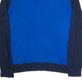 HILFIGER DENIM Mens Patterned Jumper Blue Argyle V-Neck Tight Knit XL