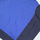 HILFIGER DENIM Mens Patterned Jumper Blue Argyle V-Neck Tight Knit XL