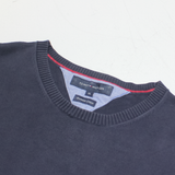 TOMMY HILFIGER Mens Jumper Blue V-Neck Tight Knit L