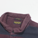 ALL SAINTS Downing Mens Polo Shirt Maroon Striped S