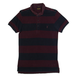 ALL SAINTS Downing Mens Polo Shirt Maroon Striped S