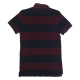 ALL SAINTS Downing Mens Polo Shirt Maroon Striped S