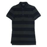 ALL SAINTS Corpus Mens Polo Shirt Black Striped S
