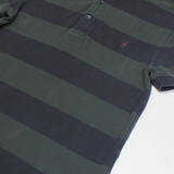 ALL SAINTS Corpus Mens Polo Shirt Black Striped S