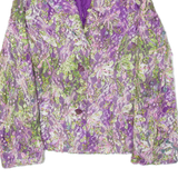 Jeweled Womens Blazer Jacket Purple 90s Floral S