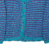 Tassle Womens Jacket Blue 90s Striped M