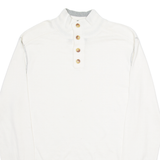 NAUTICA Mens Jumper White Button Neck Tight Knit L