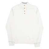 NAUTICA Mens Jumper White Button Neck Tight Knit L