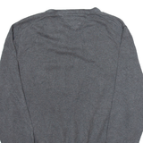 TOMMY HILFIGER Mens Jumper Grey V-Neck Tight Knit L