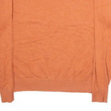 TOMMY HILFIGER Mens Jumper Orange V-Neck Tight Knit M