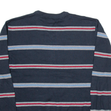 NAUTICA Mens Jumper Blue Striped V-Neck Tight Knit XL