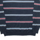 NAUTICA Mens Jumper Blue Striped V-Neck Tight Knit XL