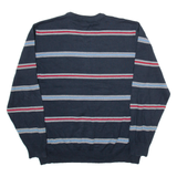 NAUTICA Mens Jumper Blue Striped V-Neck Tight Knit XL