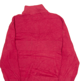 CHAPS Mens Patterned Jumper Red 1/4 Zip Tight Knit S