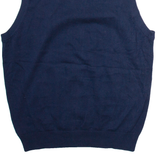 CHAPS Womens Vest Blue V-Neck Tight Knit Sleeveless M