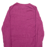 TOMMY HILFIGER Womens Jumper Purple Cable Knit M