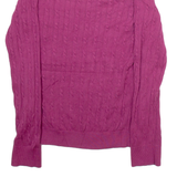 TOMMY HILFIGER Womens Jumper Purple Cable Knit M