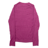 TOMMY HILFIGER Womens Jumper Purple Cable Knit M