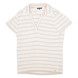 TOMMY HILFIGER Womens Polo Shirt Beige Striped XL